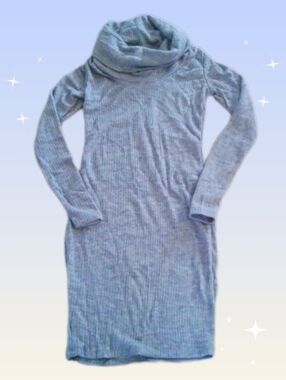 NWT Doublju Cowl Turtle Neck Grey Sweater Dress